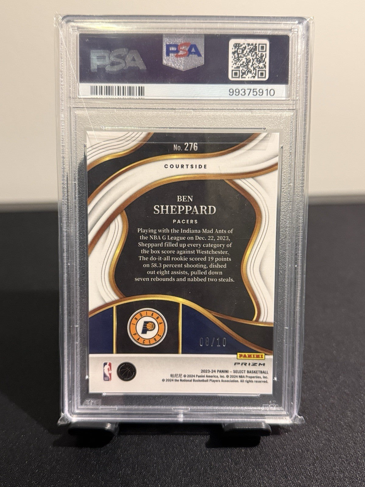 2023-24 Panini Select Ben Sheppard #276 RC Gold Tectonic /10 PSA 10