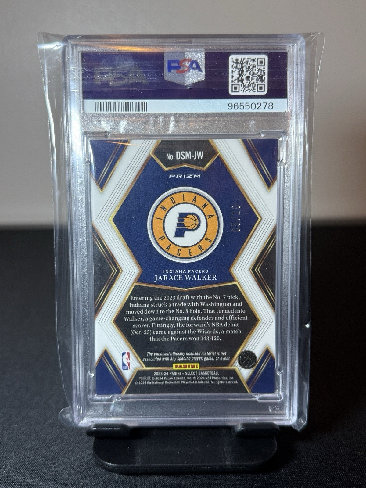 2023 Select Jarace Walker Draft Selections Memorabilia GOLD /10 PSA 8