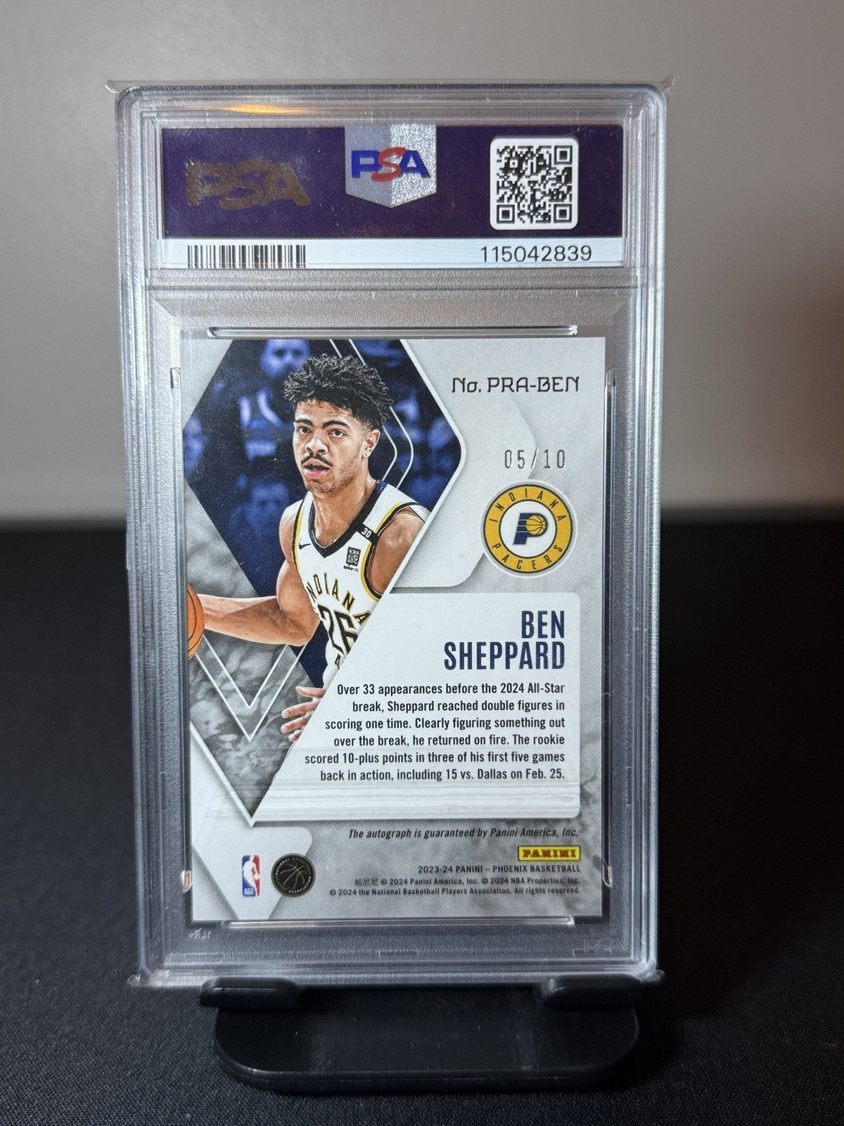 2023 Phoenix BEN SHEPPARD PSA 10 Rookie Gold AUTO /10