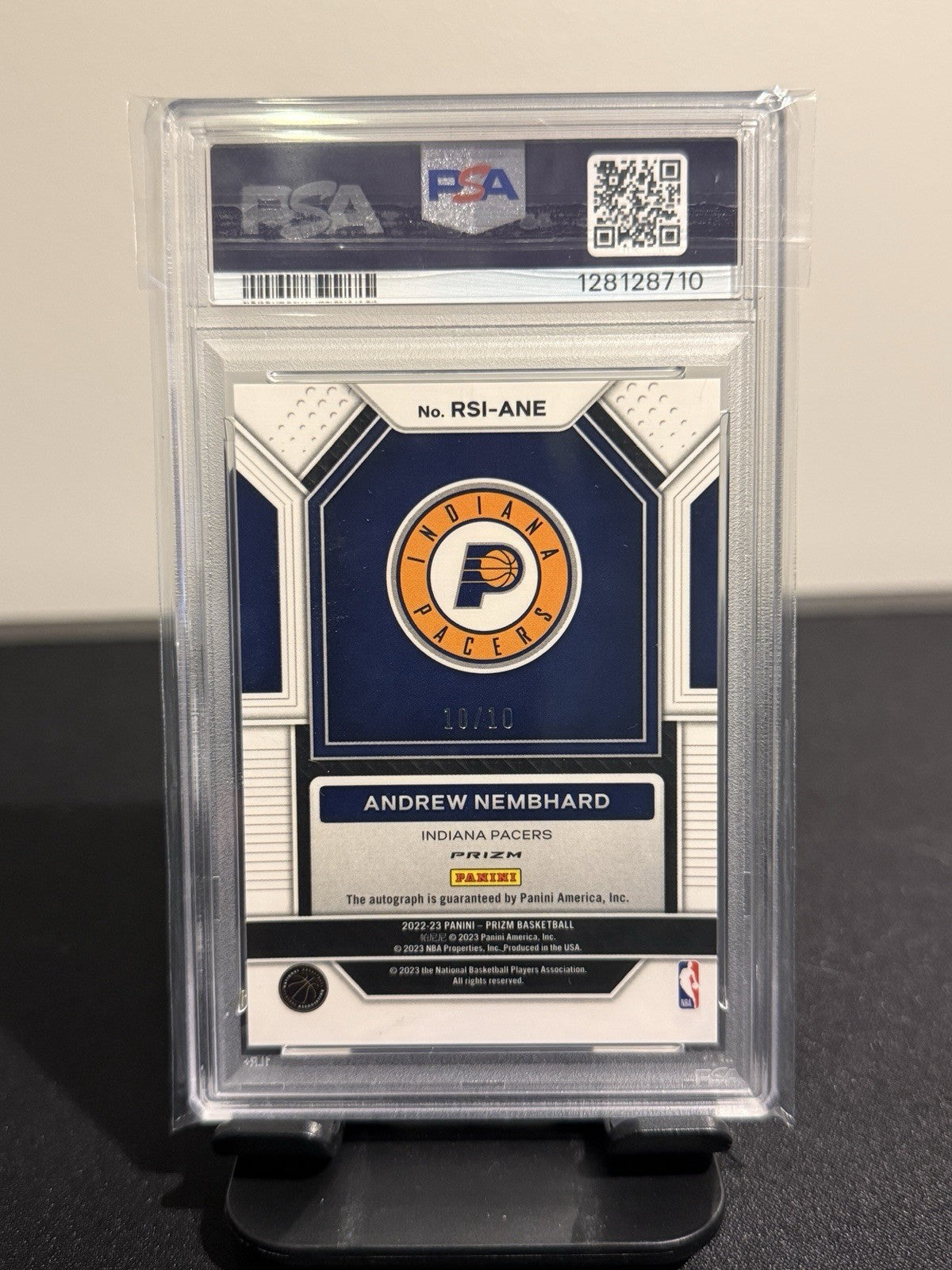 2022 Prizm Andrew Nembhard Gold Wave Rookie Auto 10/10 PSA 9
