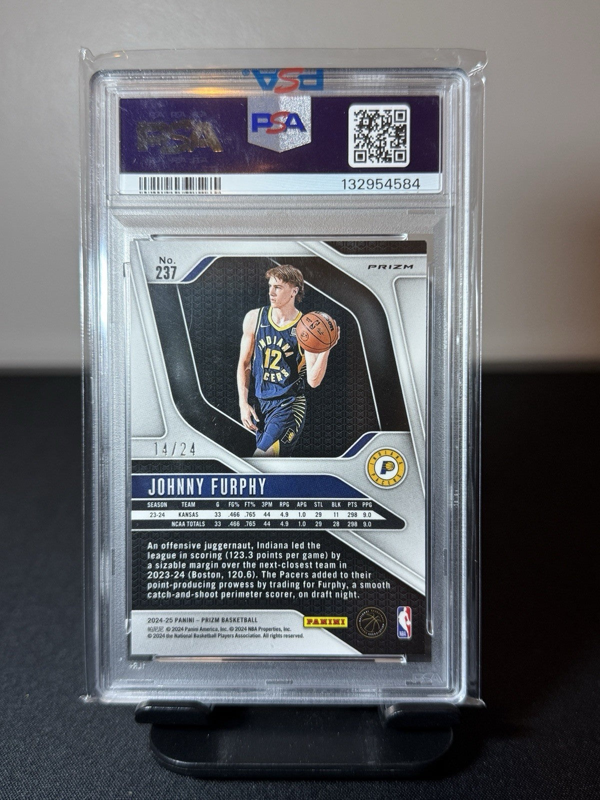 2024 PANINI PRIZM GOLD SPARKLE JOHNNY FURPHY ROOKIE RC /24 PSA