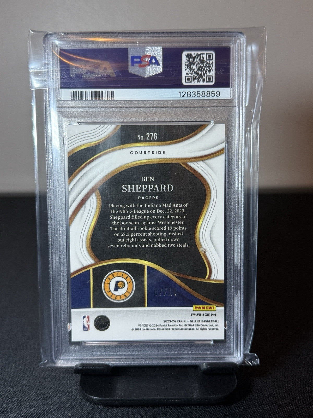 2023 PANINI SELECT GOLD WAVE BEN SHEPPARD ROOKIE RC 7/10 PSA 10