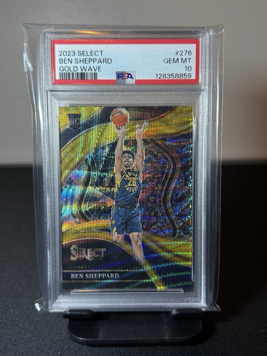 2023 PANINI SELECT GOLD WAVE BEN SHEPPARD ROOKIE RC 7/10 PSA 10