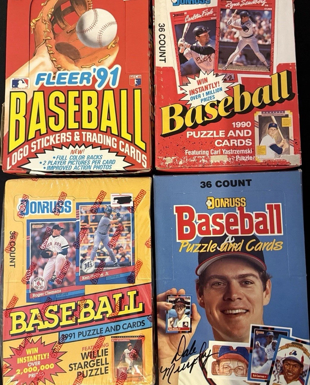 Baseball Cards - Unopened Packs from Wax Box - Vintage 50 Cards In Sealed Packs