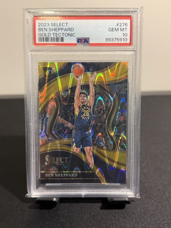 2023-24 Panini Select Ben Sheppard #276 RC Gold Tectonic /10 PSA 10