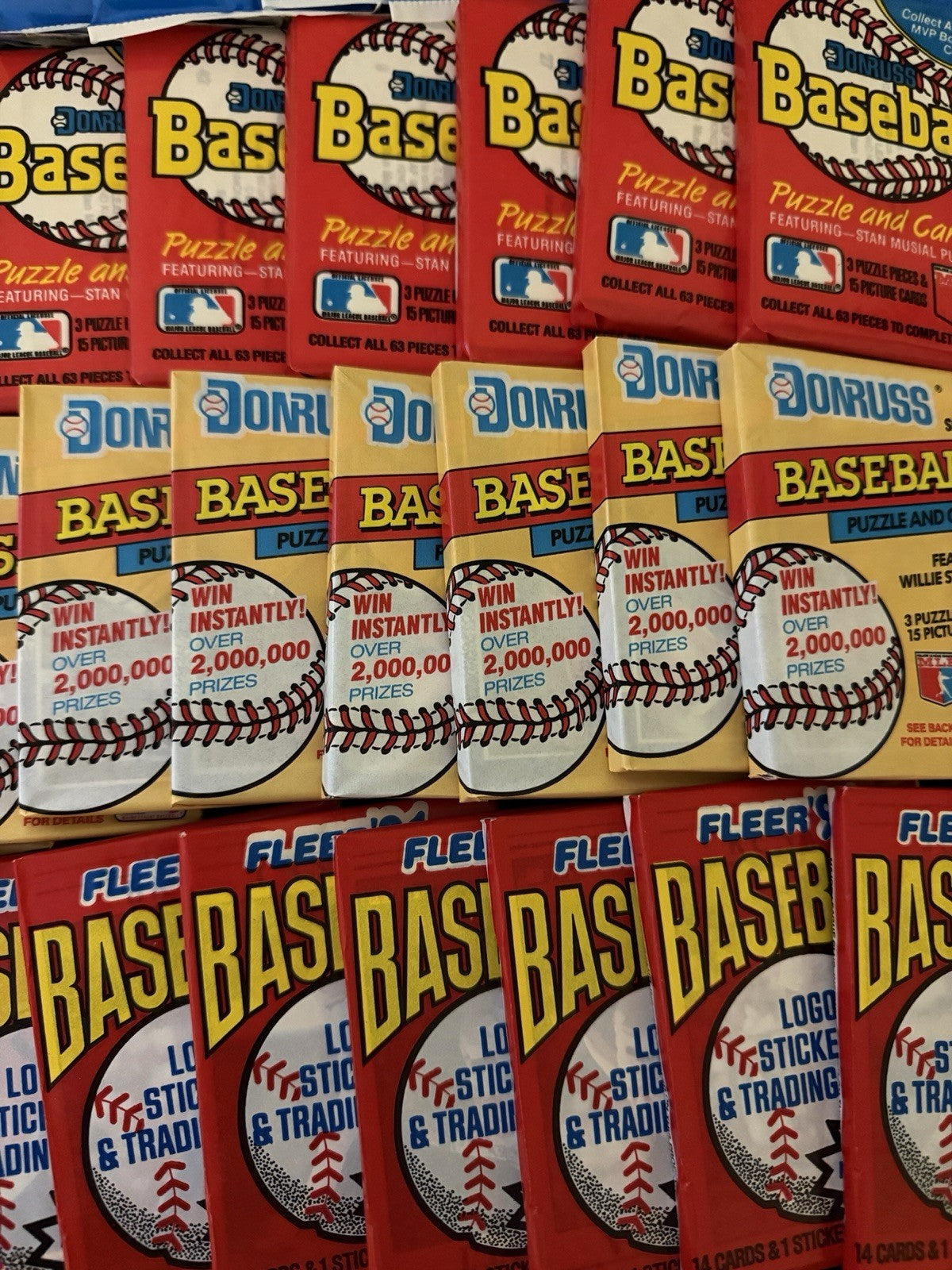Baseball Cards - Unopened Packs from Wax Box - Vintage 50 Cards In Sealed Packs